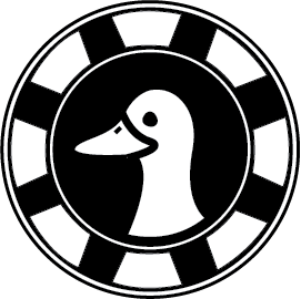 Black and white transparent duck in poker chip